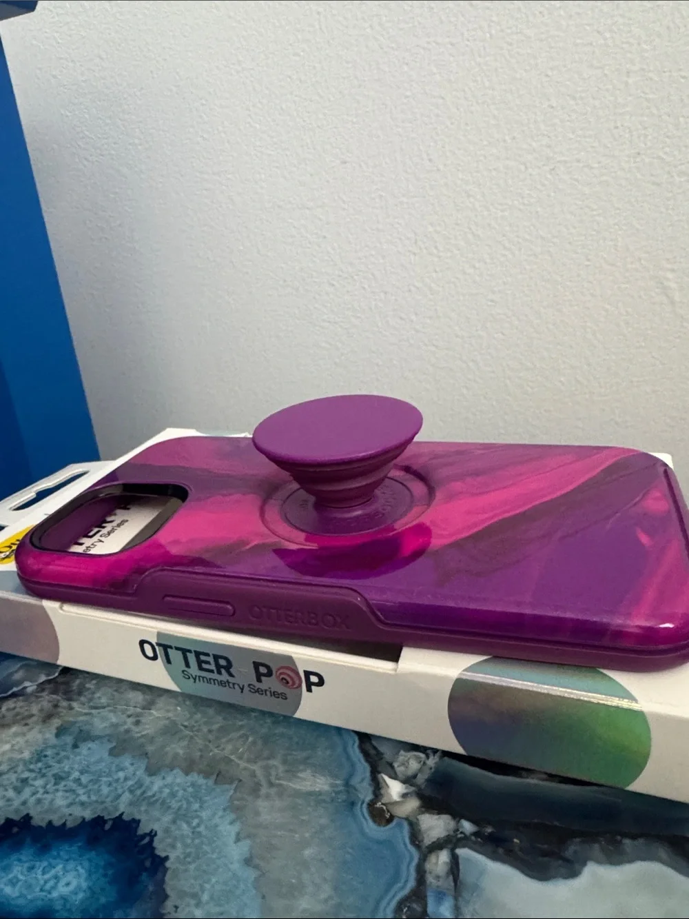 OtterBox Otter + Pop Symmetry Series Purple Marble iPhone 13 Case w/PopSocket